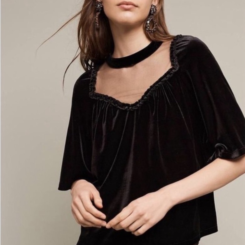 Anthropologie Foxiedox Velvet Women's Top